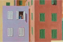 Triptych painting 'Urban Jungle' by Paul Critchley, detail open