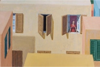 Triptych painting 'Urban Jungle' by Paul Critchley, detail open