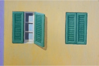 Triptych painting 'Urban Jungle' by Paul Critchley, detail open