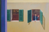 Triptych painting 'Urban Jungle' by Paul Critchley, detail open