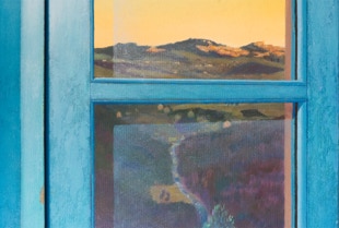 Triptych, The Life Outside, oil painting, closed detail