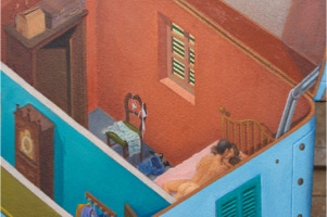 shaped painting 'Mobile Home', detail