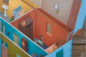 shaped painting 'Mobile Home', detail