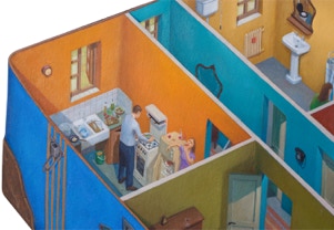 shaped painting 'Mobile Home', detail