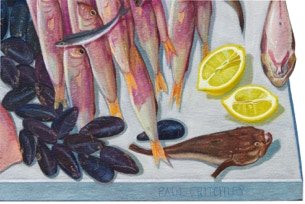 Shaped painting 'The Unschooled School' by Paul Critchley,detail
