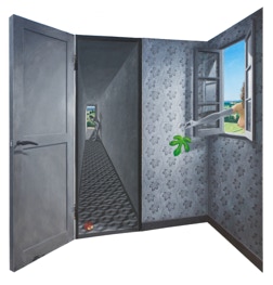 A Time of Remorse Triptych, 132 x 127 cm, open