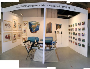 Panorama view of the stand at Affordable Art Fair in Milan in 2012