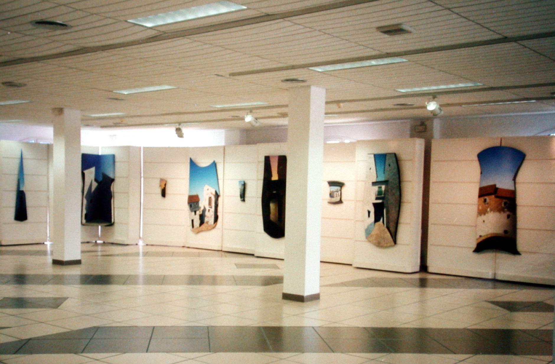 Photo of an exhibition of Paul Critchley's paintings at the Casa De Cultura, l'Alfàs del Pi, Spain in 1997  2