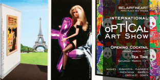 invitation card for exhibition 'Optical International Art Show' 