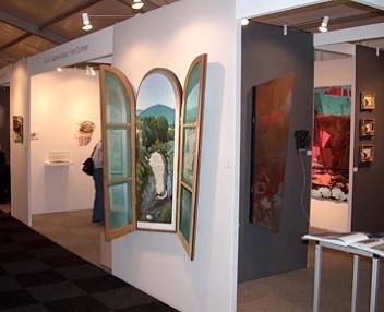Stand view with paintings by Paul Critchley, Holland Art Fair, 2006
