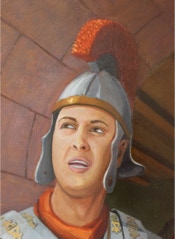 St Cornelius painted by Paul Critchley, detail