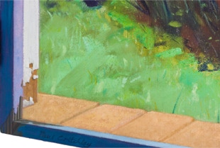 Diptych painting 'Eye Catching' by Paul Critchley, detail