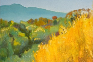 Diptych painting 'Eye Catching' by Paul Critchley, detail