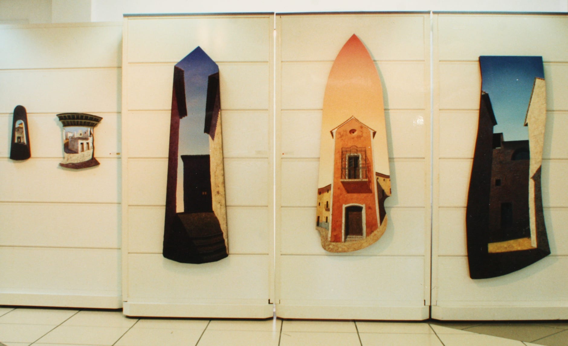Photo of an exhibition of Paul Critchley's paintings at the Casa De Cultura, l'Alfàs del Pi, Spain in 1997 