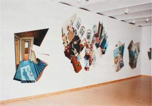 Paintings in the exhibition : Portrait of a Single Man, Stray Dog, Johannierstraße 7, The Bait