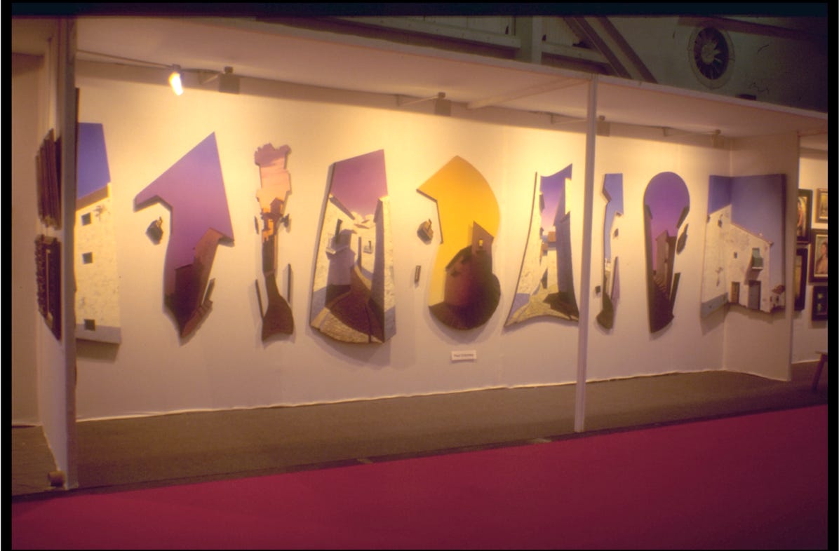 view of paintings exhibited with Galerias del Este from Valencia in the InterArt Art Fair in Toulouse, November 1994 