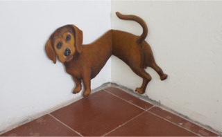 Corner painting 'Mr Dog' by Paul Critchley