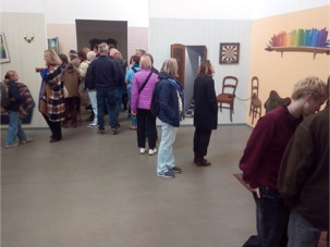 visitors to installation 'A Sense of Place', NordArt 2024