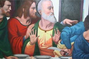 Copy of The Last Supper painted by Paul Critchley, detail