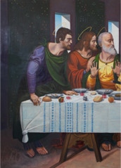 Copy of The Last Supper painted by Paul Critchley, detail
