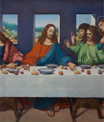 Copy of The Last Supper painted by Paul Critchley, detail