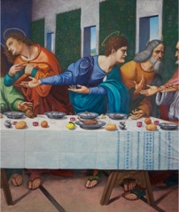 Copy of The Last Supper painted by Paul Critchley, detail